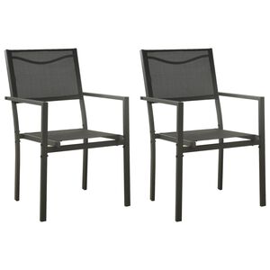 vidaXL Garden Chairs 2 pcs Textilene and Steel Black and Anthracite