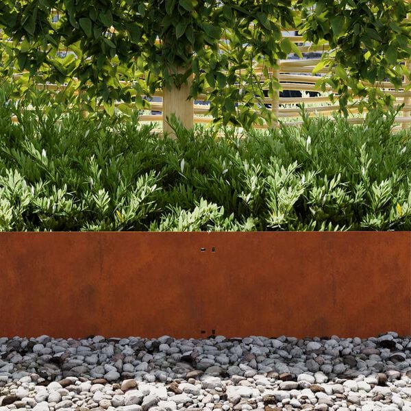 vidaXL Lawn Edging 30 pcs Rusty 103 x 0.05 x 20 cm Weathering Steel