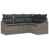vidaXL Garden Sofa Set with Cushion 4 pcs Grey Poly Rattan