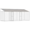 vidaXL Dog Cage with Roof Silver 600 x 200 x 256 cm Steel and PE