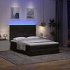 vidaXL Ottoman Bed with Mattresses & LEDs Black Double Velvet