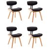 vidaXL Dining Chairs 4 pcs Black Bent Wood and Faux Leather