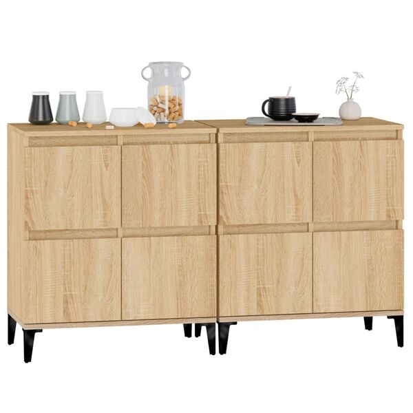 vidaXL Sideboards 2 pcs Sonoma Oak 60x35x70 cm Engineered Wood