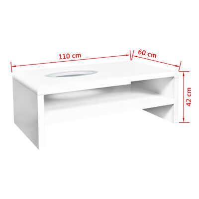vidaXL Coffee Table with LED High Gloss White