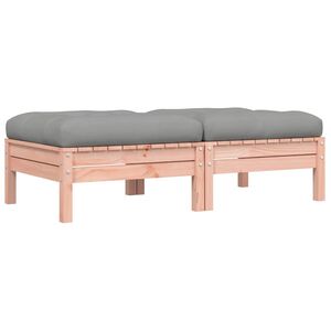 vidaXL Garden Footstools with Cushions 2 pcs Solid Wood Douglas