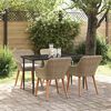 vidaXL Garden Dining Set with Cushion 5 pcs Beige Poly Rattan