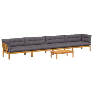 vidaXL 5 Piece Garden Pallet Sofa Units Solid Acacia Wood Natural