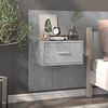 vidaXL Wall-mounted Bedside Cabinet Concrete Grey