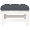 vidaXL Garden Footstools with Cushions 2pcs White Solid Wood Pine