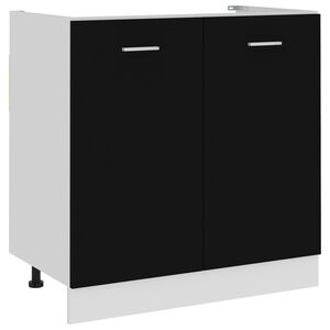 vidaXL Sink Bottom Cabinet | Black | Engineered wood | Medium