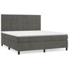 vidaXL Box Spring Bed with Mattress Dark Grey 153x203 cm Queen Size Velvet