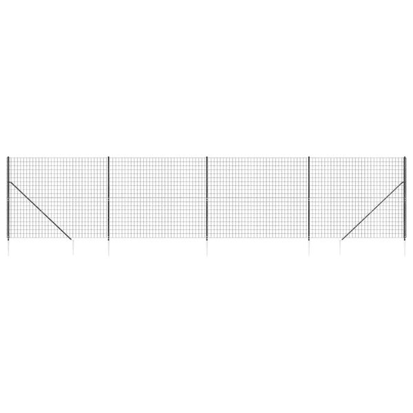 vidaXL Wire Mesh Fence with Spike Anchors Anthracite 1.4x10 m