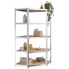 vidaXL 5-Layer Corner Shelf Silver Steel&Engineered Wood
