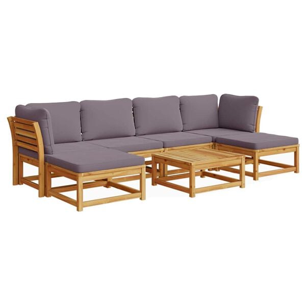 vidaXL 7 Piece Garden Lounge Set with Cushions Solid Wood Acacia