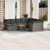 vidaXL 11 Piece Garden Sofa Set with Cushions Grey Poly Rattan