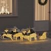 vidaXL LED Reindeers 5 pcs Gold Fabric
