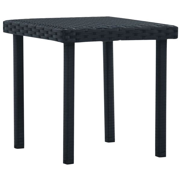 vidaXL Garden Tea Table Black 40x40x40 cm Poly Rattan