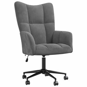 vidaXL Chill Chair | Dark Grey | Velvet (100% polyester), Steel | Medium