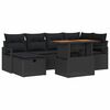 vidaXL Garden Sofa Set 7 pcs Black Poly Rattan