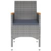 vidaXL 3 Piece Garden Dining Set Poly Rattan Grey