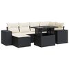 vidaXL 7 Piece Garden Sofa Set with Cushions Black Poly Rattan