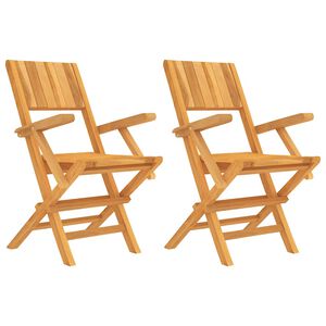 vidaXL Folding Chairs 2 pcs 55x61x90 cm Solid Wood Teak