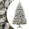 vidaXL Artificial Hinged Christmas Tree | Green and white | PVC, metal