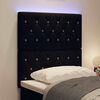 vidaXL LED Headboard with LED Strip Lights Black 80 cm Polyester