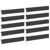 vidaXL Garden Cover Profile 10 pcs 100 x 5 x 15 cm Steel Black