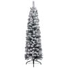 vidaXL Slim Pre-lit Christmas Tree with Ball Set&Flocked Snow Green 120cm