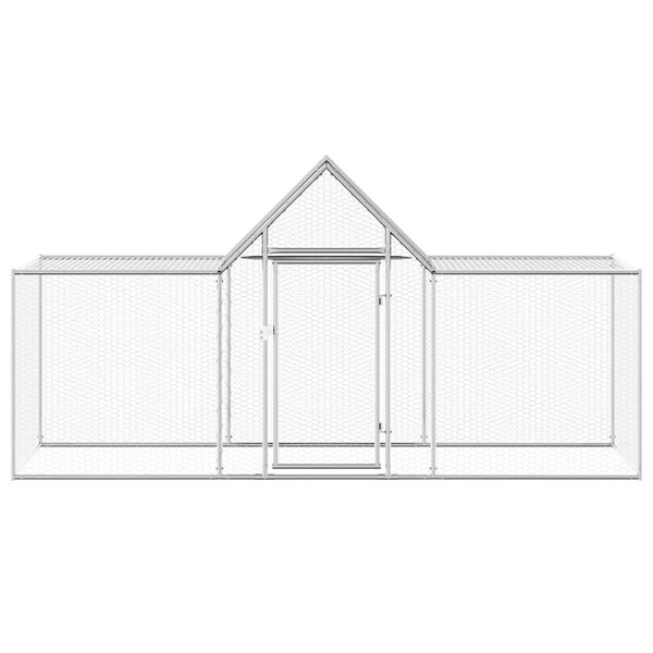 vidaXL Chicken Coop 3x1x1.5 m Galvanised Steel