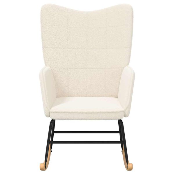 vidaXL Rocking Chair Cream Sherpa Fabric