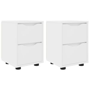 vidaXL Bedside Tables 2 pcs White 30.5 x 30 x 43 cm Engineered Wood
