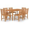 vidaXL 7 Piece Garden Dining Set 150x90 cm Solid Teak Wood