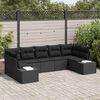 vidaXL Garden Sofa Set with Storage 7 pcs Black Poly rattan