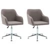 vidaXL Swivel Dining Chairs 2 pcs Taupe Fabric