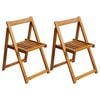 vidaXL Folding Chairs 2 pcs Solid Acacia Wood
