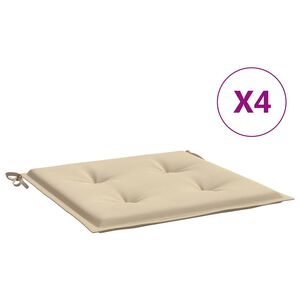 vidaXL Garden Chair Cushions 4 pcs Beige 40x40x4 cm Oxford Fabric