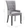 vidaXL Dining Chairs with Armrests 4 pcs Light Grey Fabric