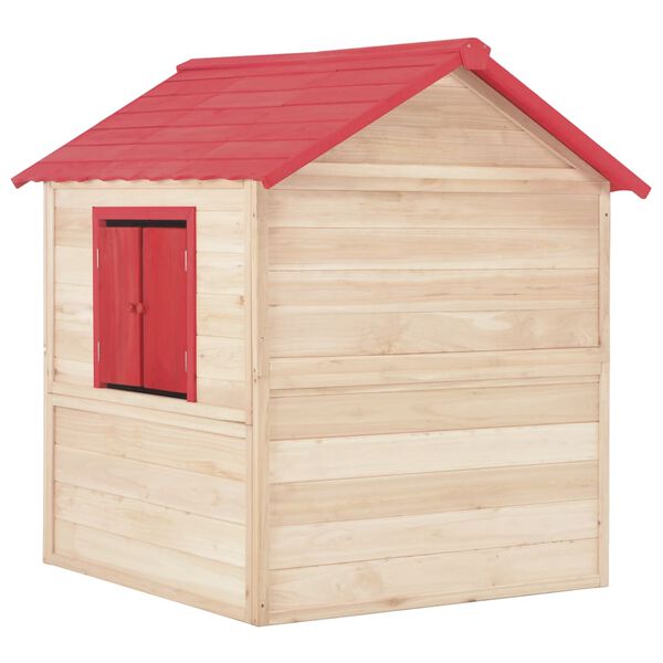 vidaXL Kids Play House Fir Wood Red