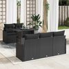 vidaXL Garden Sofa Set with Cushion 6 pcs Black Poly Rattan