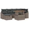 vidaXL Garden Sofa Set Height-Adjustable 7 pcs Grey Poly Rattan
