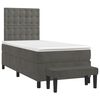 vidaXL Box Spring Bed with Mattress Dark Grey 106x203 cm King Single Size Velvet