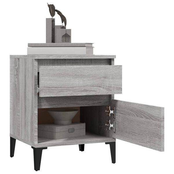 vidaXL Bedside Cabinets 2 pcs Grey Sonoma 40x35x50 cm
