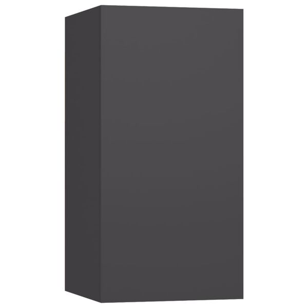 vidaXL 4 Piece TV Cabinet Set Grey Engineered Wood