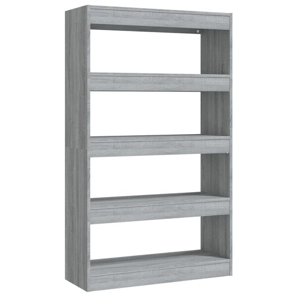 vidaXL Book Cabinet/Room Divider Grey Sonoma 80x30x135 cm Engineered Wood
