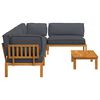vidaXL Sofa Set with Cushion Plain 5 pcs Anthracite Solid Acacia Wood