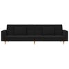 vidaXL 2-Seater Sofa Bed with Two Pillows Black Fabric