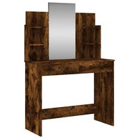 vidaXL Dressing Table with Mirror Smoked Oak 96x39x142 cm