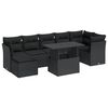 vidaXL 8 Piece Garden Sofa Set with Cushions Black Poly Rattan
